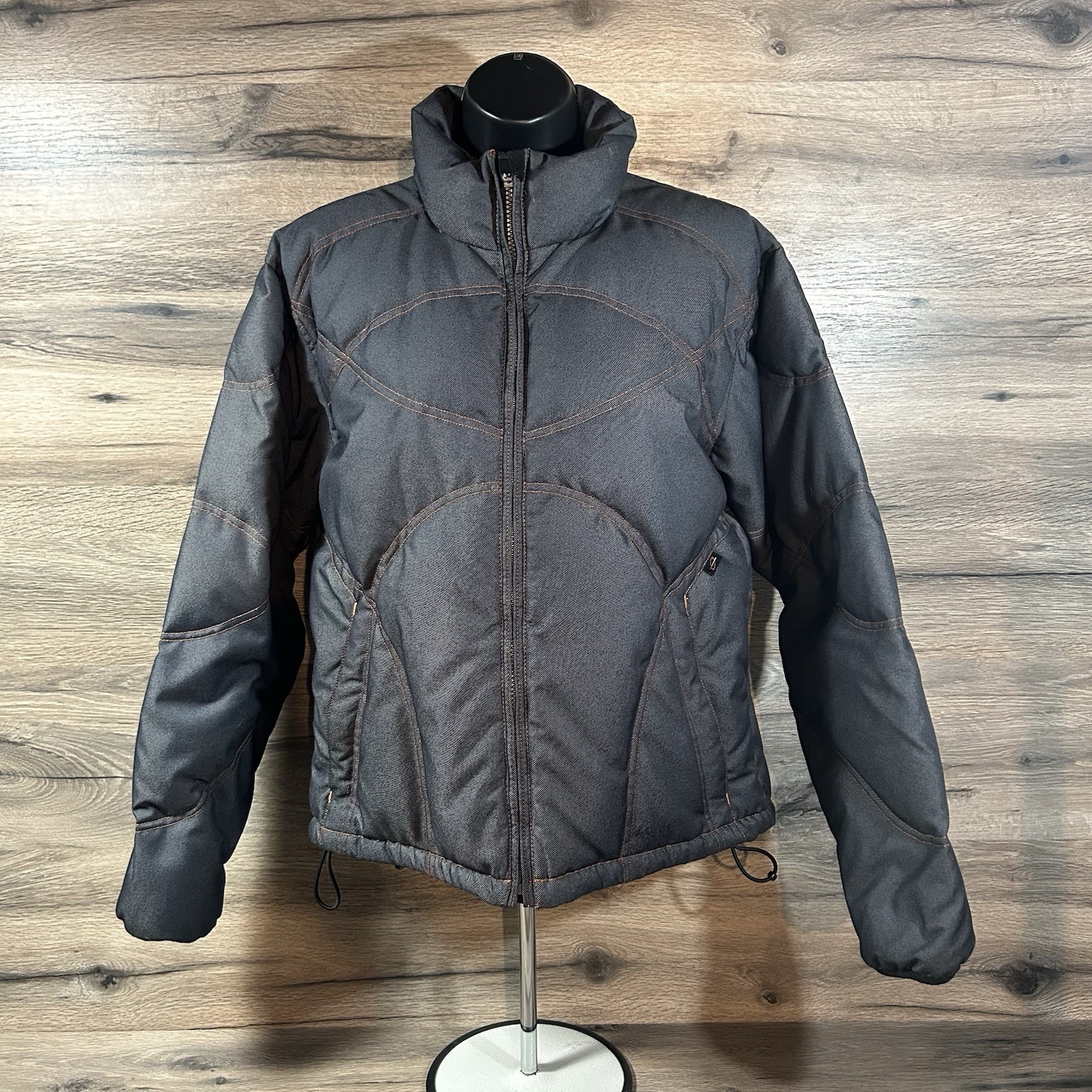 Vintage Obermeyer Goose Down Ski Jacket Gray Coat Women Ladies Size 10
